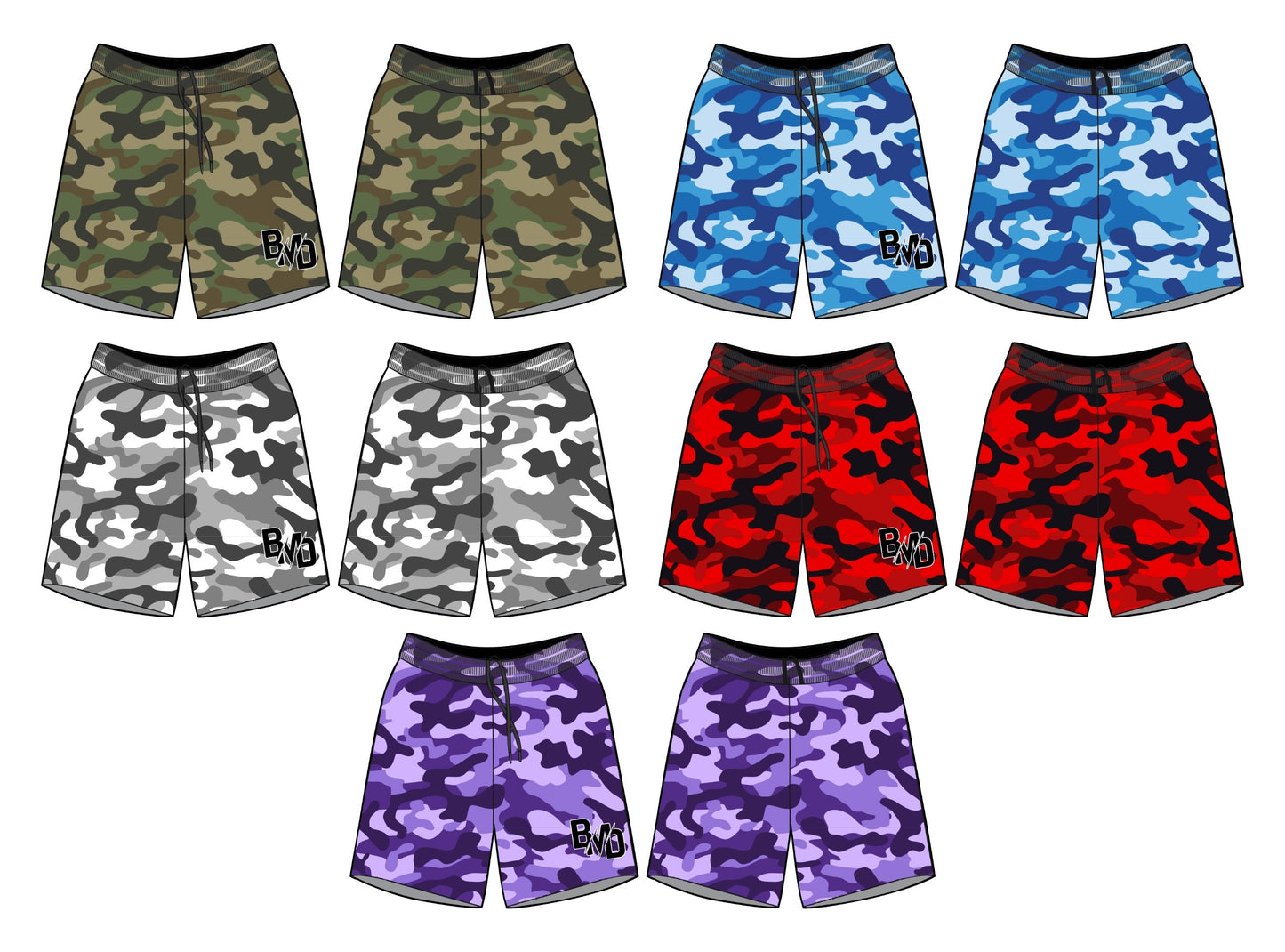 Red B.M.D Camo Shorts