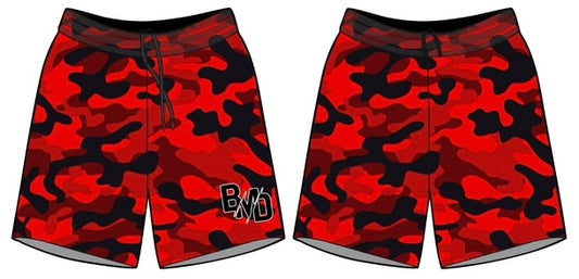 Red B.M.D Camo Shorts